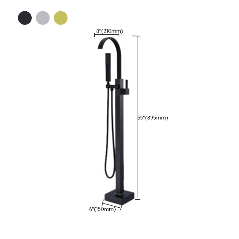 Floor Mounted High Arc Freestanding Tub Filler Copper Freestanding Tub Filler Trim