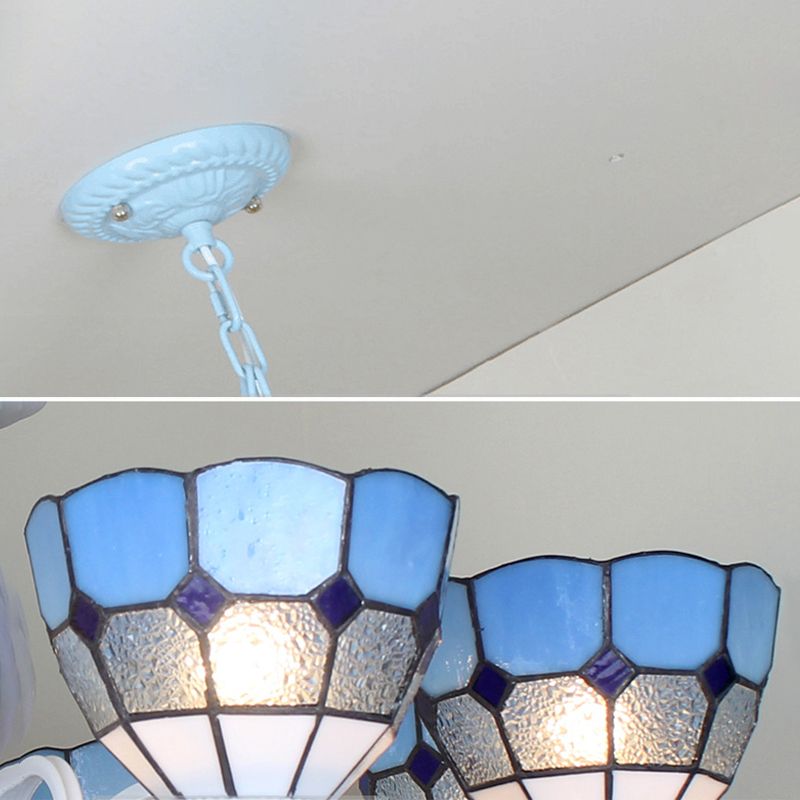 Arte artesanal multicolor lámparas de lámparas de lámpara de lámpara de desplazamiento candelabro mediterráneo