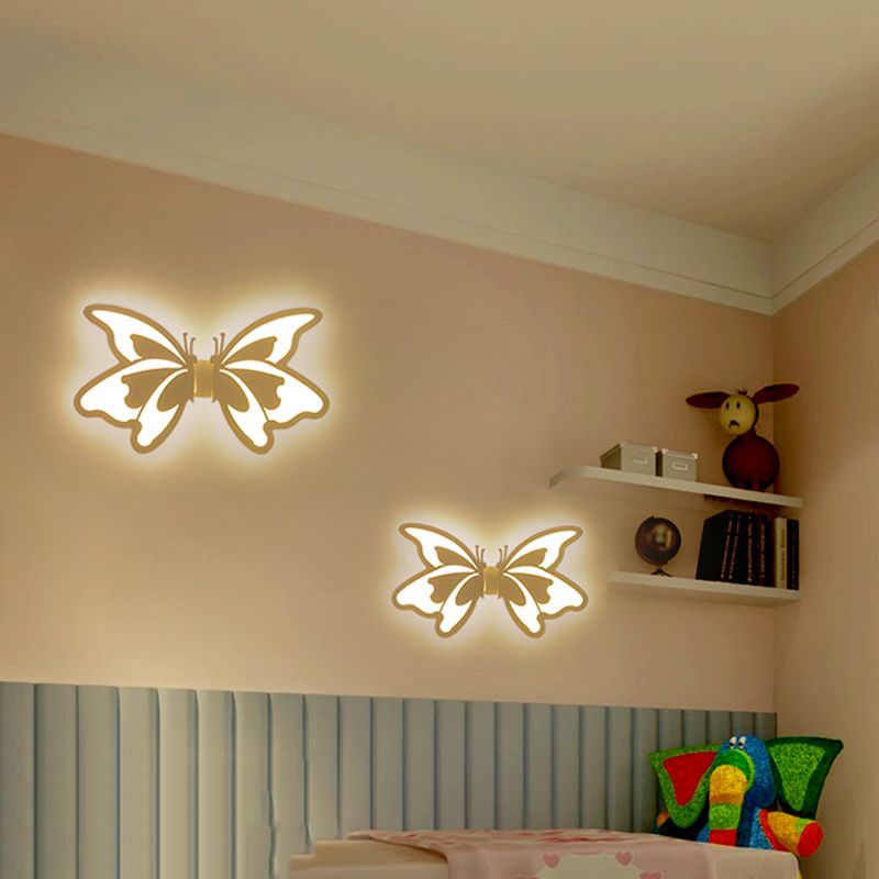 Flat Cartoon Shape Wall Light Modern Stylish Acrylic LED Wall Lamp in White for Stair