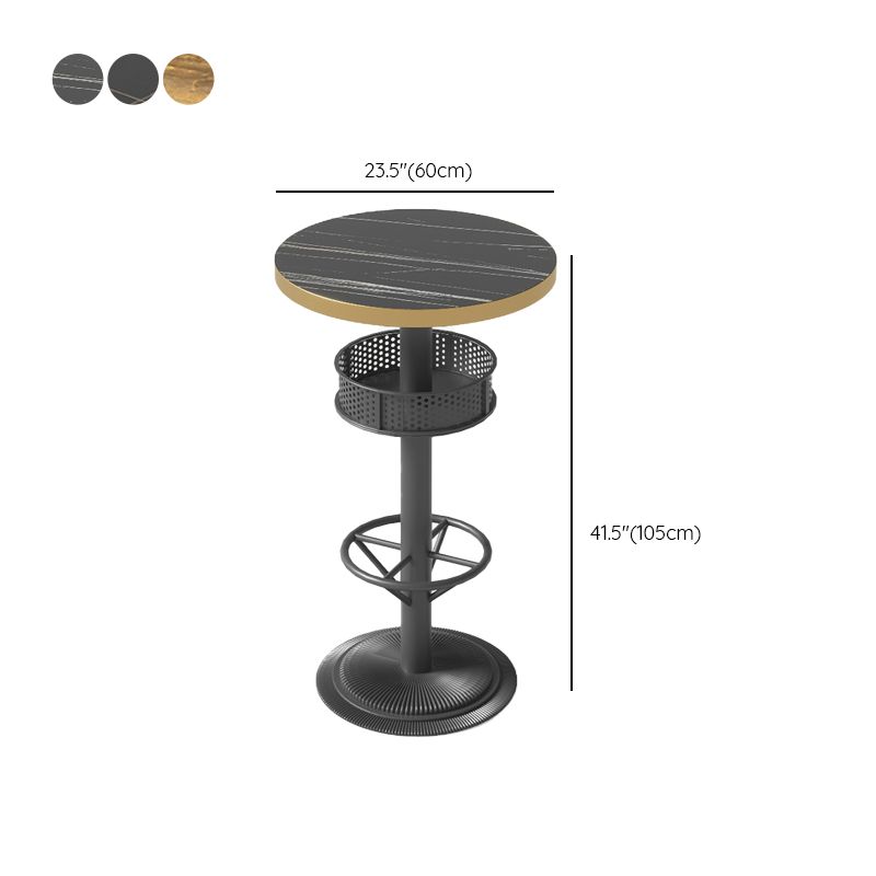 Industrial Style Bar Height Table Cafe Bar Dining Table with Storage