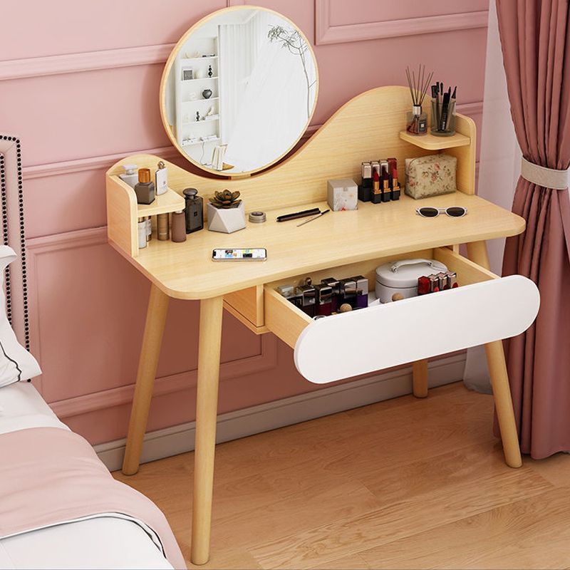 Contemporary 48.03" Height Wooden Dressing Table Mirror Make-up Vanity