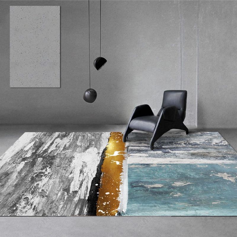 Stilvoller moderner Teppichfarbe Block Polyester Fläche Teppich Flecken widerstandsfähiger Teppich für Wohnkultur