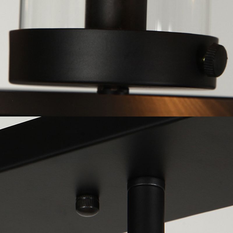 Glass Island Linear Linear Ciondolo in stile industriale Black Dinning Room Isola Penderant Candelier