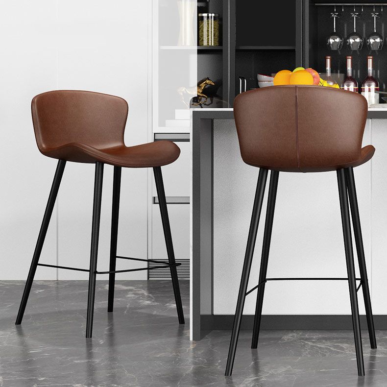 Modern Style Bar Stool Leather Backrest Counter Stool for Home