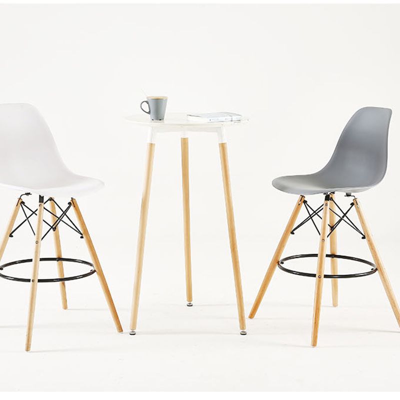 Modern Living Room Counter Stool Colorful Simple Stool with Wood Base