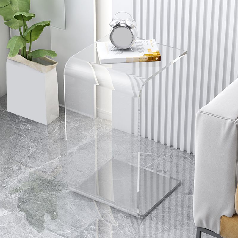 Modernistic C-Shape Sofa Side Accent Table Acrylic Bedroom Corner Table