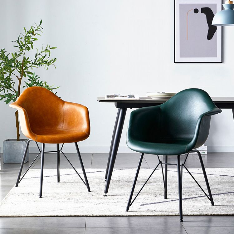 Contemporary Metal Dining Chairs Upholstered Linen Fabric Dining Chair for Restaurant