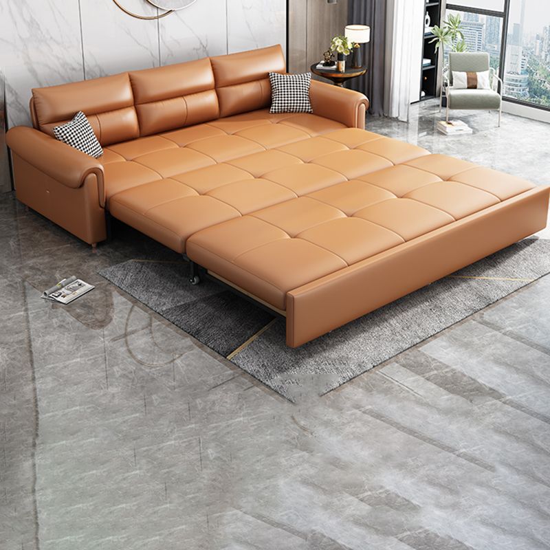 Modern Sleeper Sofa Pillow Back Futon Sleeper Sofa Bed with Storage