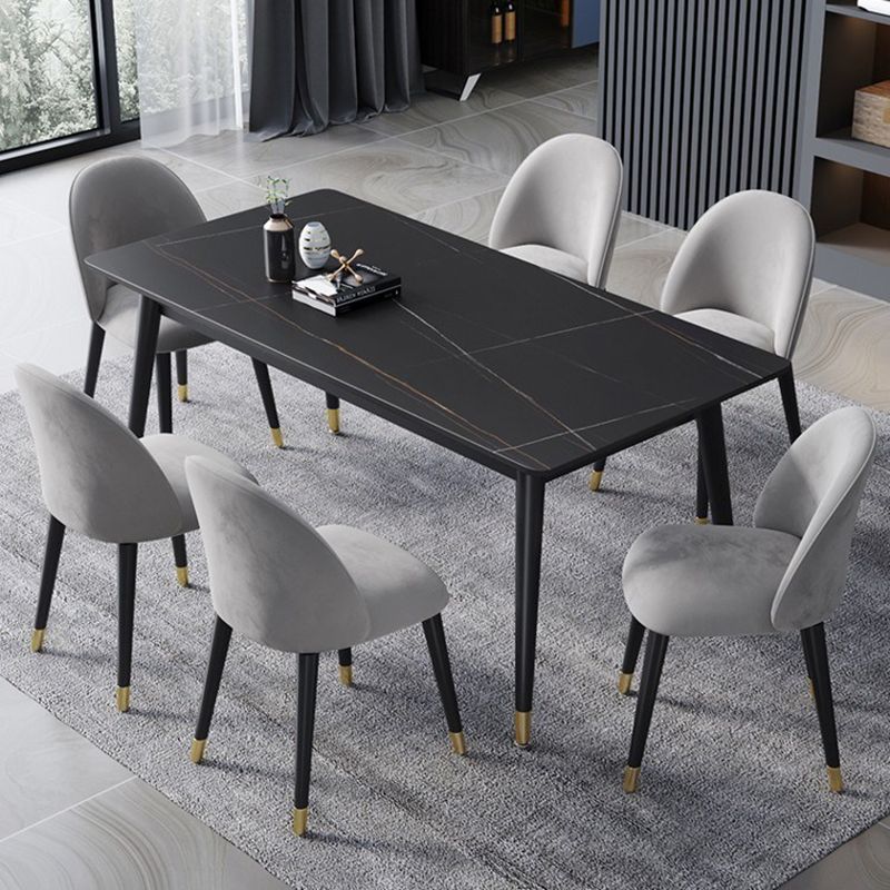 Rectangle 4 Legs Dining Table Modern Dining Room Table of Sintered Stone