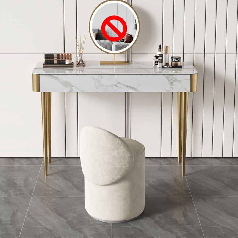 Luxurious Vanity Makeup Dressing Table Stool Set with 2 Drawers
