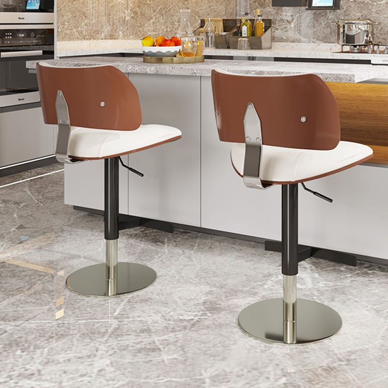 Glam Style Metal Bar Stool Footrest Counter Stool for Living Room