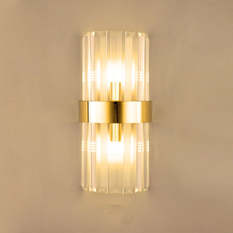 2 Lichter Wandleuchten mit klarem Kristallschatten postmoderner Stillicht für Schlafzimmer