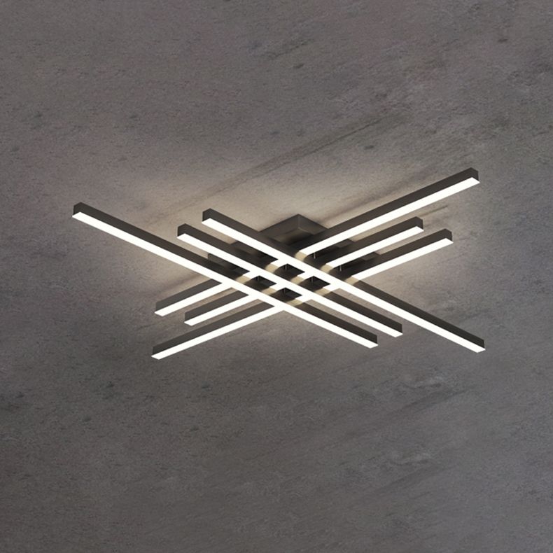 Luz de techo de semi rascillo de LED simple Luz de montaje semi rasgador de tiras con sombra de metal