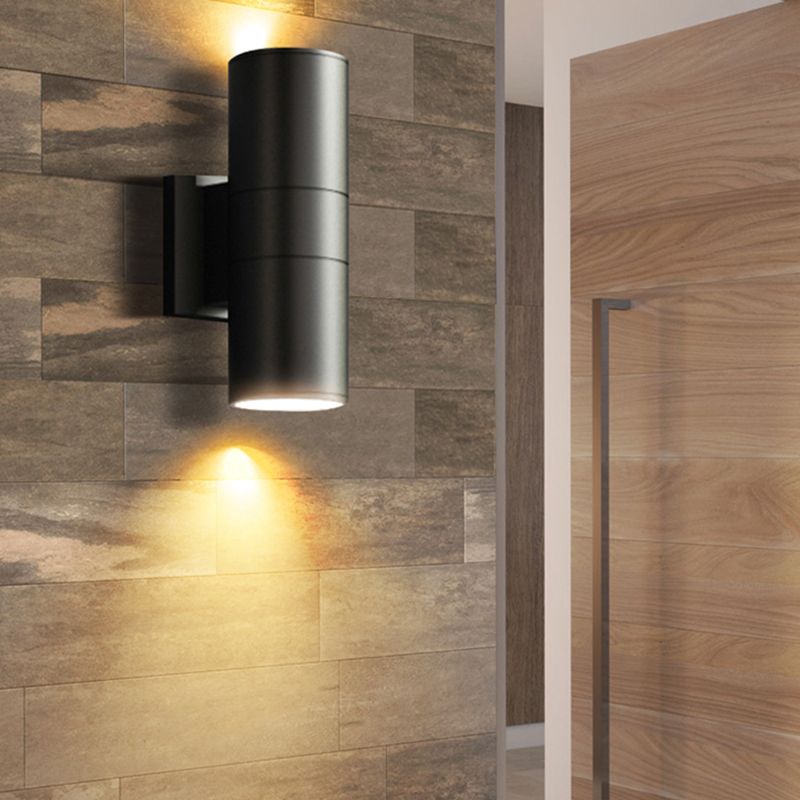 Modernism Wall Sconce Cylinder Outdoor Sconce Light Fixture for Courtyard