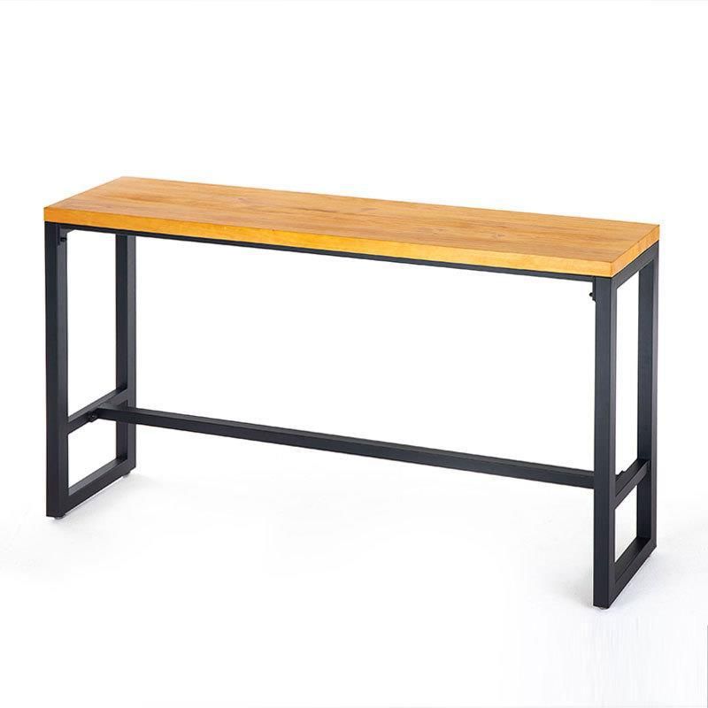 Industrial Bar Table Rectangle Solid Wood Bar Height Pub Table for Cafe