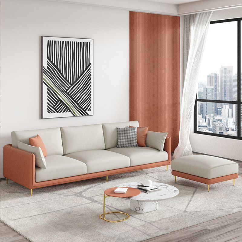 3-seater Contemporary 33.86"H Faux Leather Anti-water Square Arm Sofa