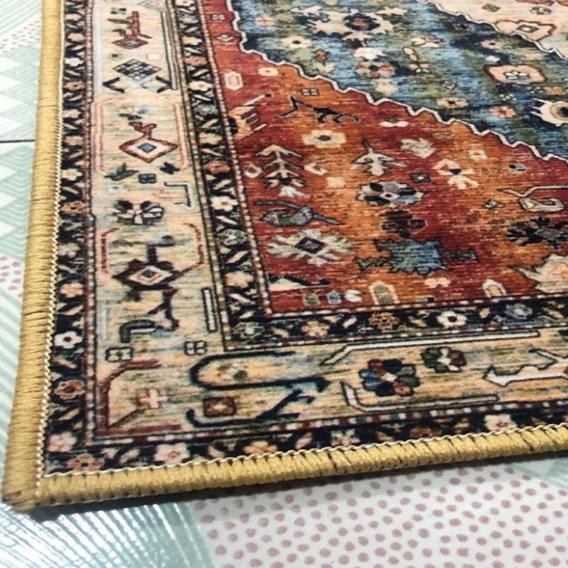 Einfacher mehrfarbiger marokkanischer Teppich Polyester Blumendruckfläche Teppich nicht rutschfest