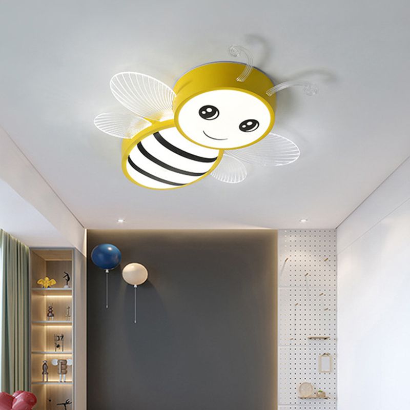 Bee-shaped Flush Mount Light Fixtures Kids Acrylic Flushmount