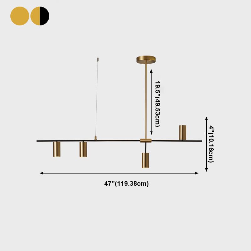 Lámpara de comedor de cocina de mesa de comedor simple nórdica en oro