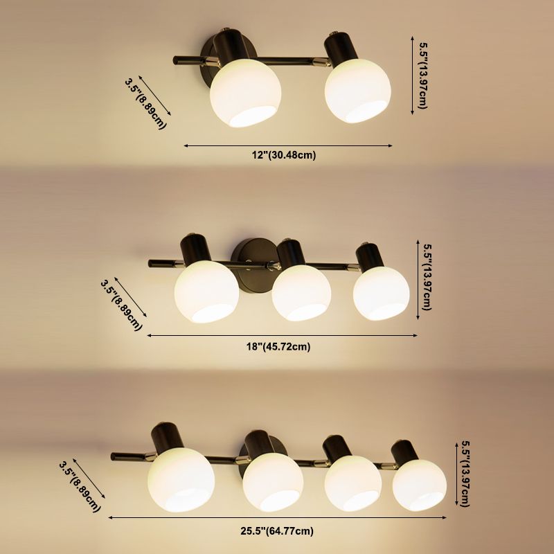 Orb Shape Living Room Wall Lamp Metal and Glass Multi Lights European Style Sconce Wall Light