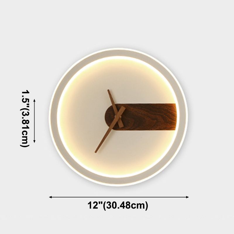 Orologio Nordic Wall Sconce Sconcetto ACRILICO LED LED LEGGIO con decorazione in legno