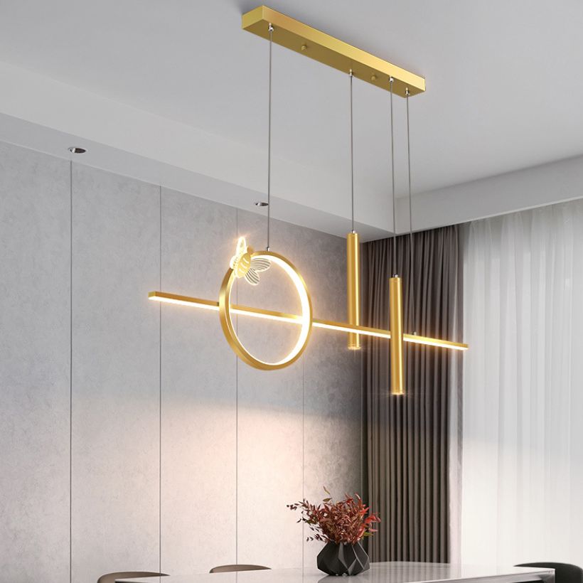 Luz de aluminio colgante colgante de LED creativa moderna Luz lineal de aluminio con sombra acrílica