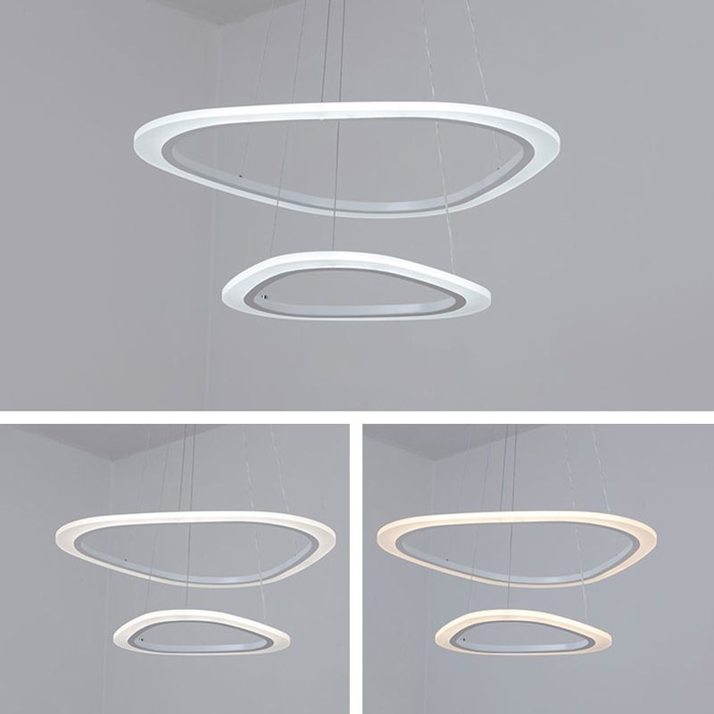 Lampada a trappola a led triangolare minimalista Acrilico ACRILICO Spazza del soffitto in bianco