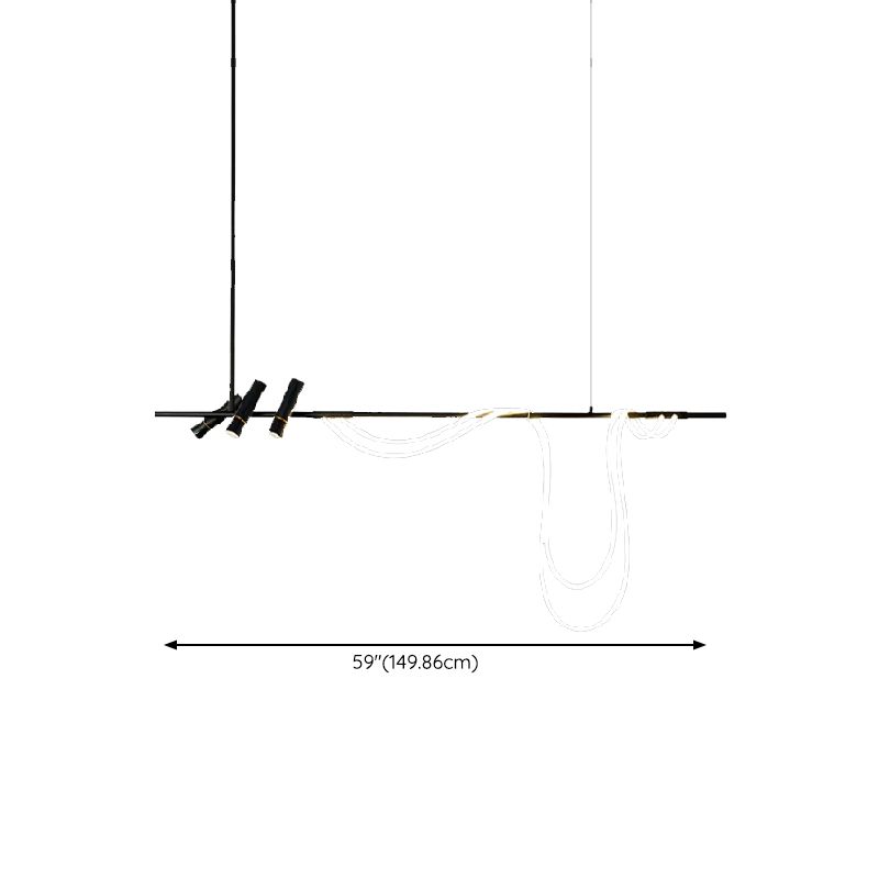 Unique Shape Modern Pendant Lighting Fixtures 5 Lights Island Light Fixture for Dining Room