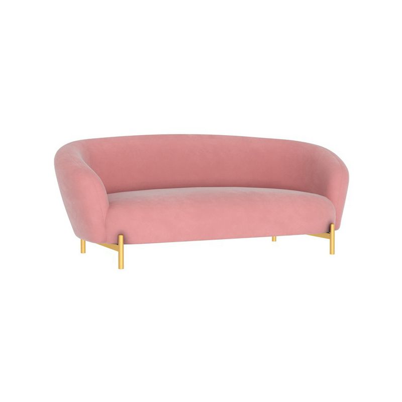 Velvet Tuxedo Arm 29.52" Wide Contemporary Sofa for Living Room