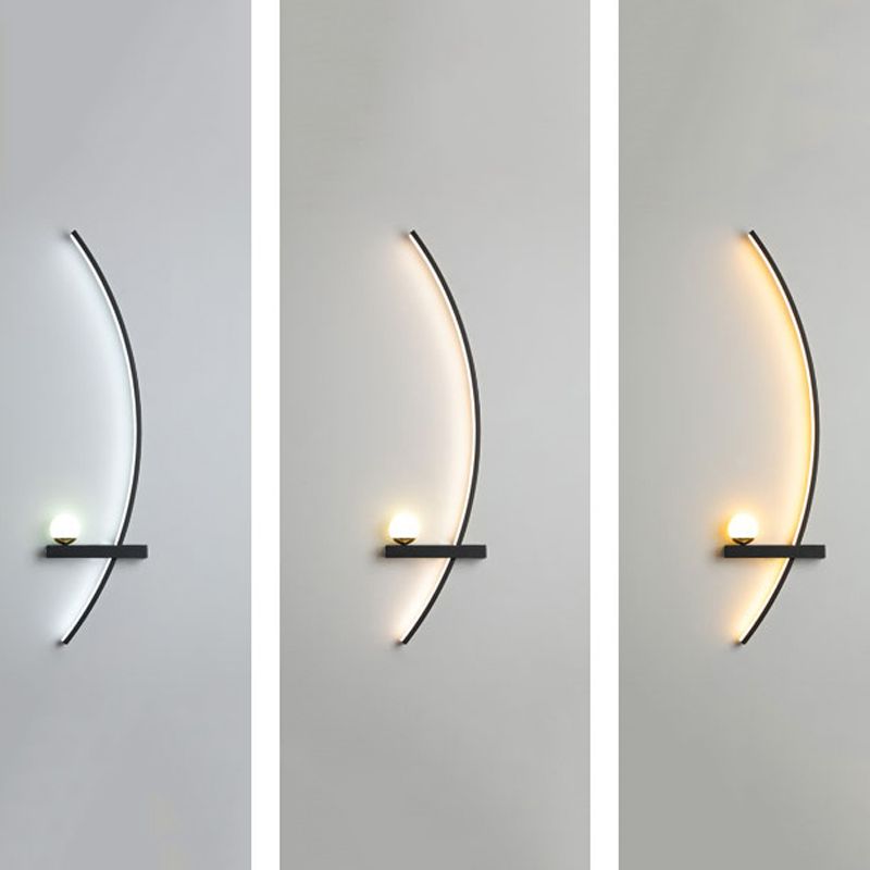 Metal Linear Shape Wall Light Modern Style 2-Lights Wall Mount Light Fixture