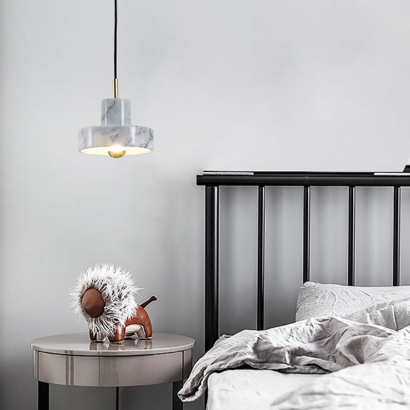 Faut de goutte en forme de grange en marbre Minimaliste d'éclairage en suspension blanc