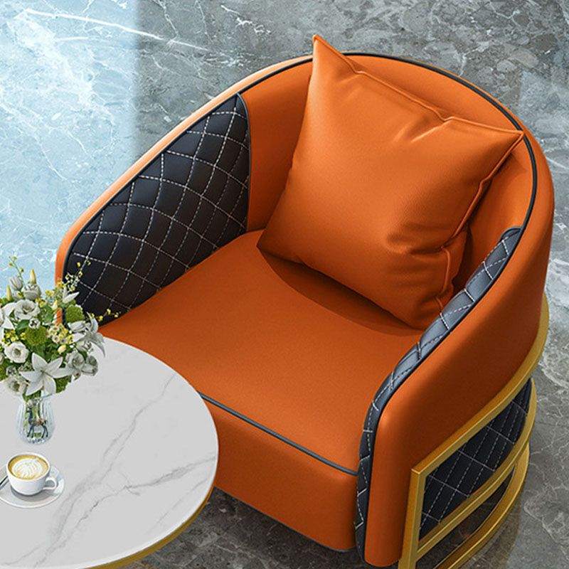 Modern Leather Sofa Chesterfield Tuxedo Arm Loveseat for Bonus Room