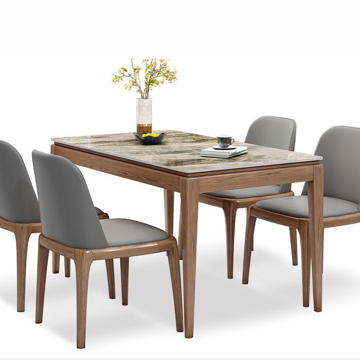 Rectangle Stone Top Dining Table Mid-Century Dining Table for Dining Room