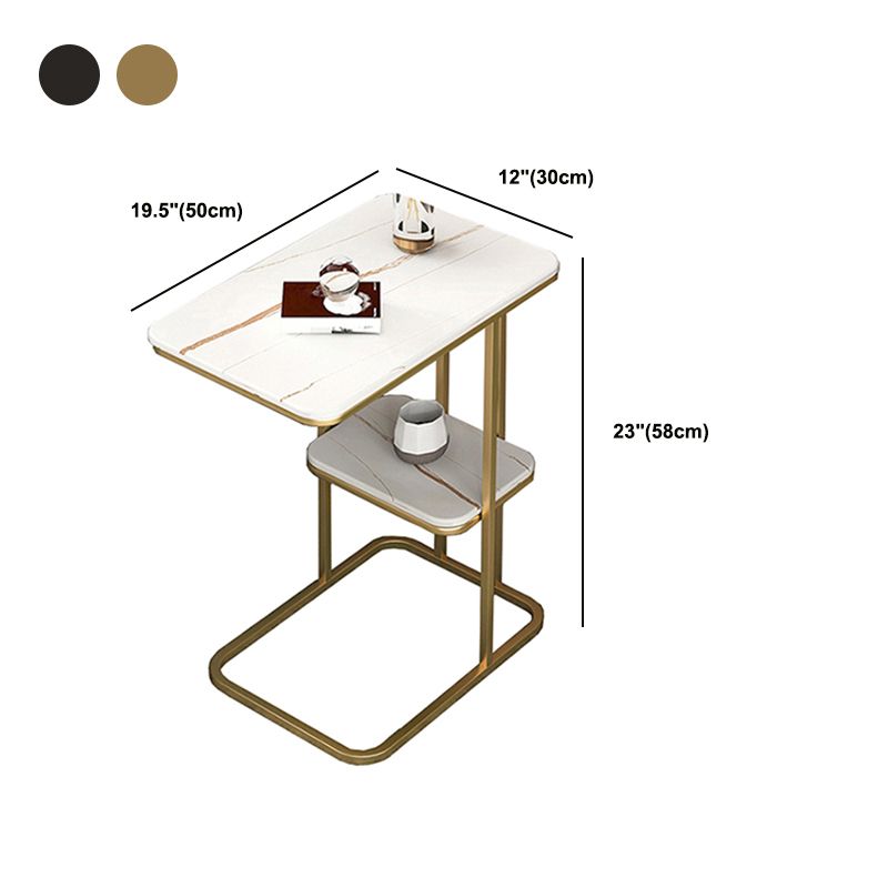 7.9"H Modern Style Side End Table Metal Frame Sofa Side Accent Table