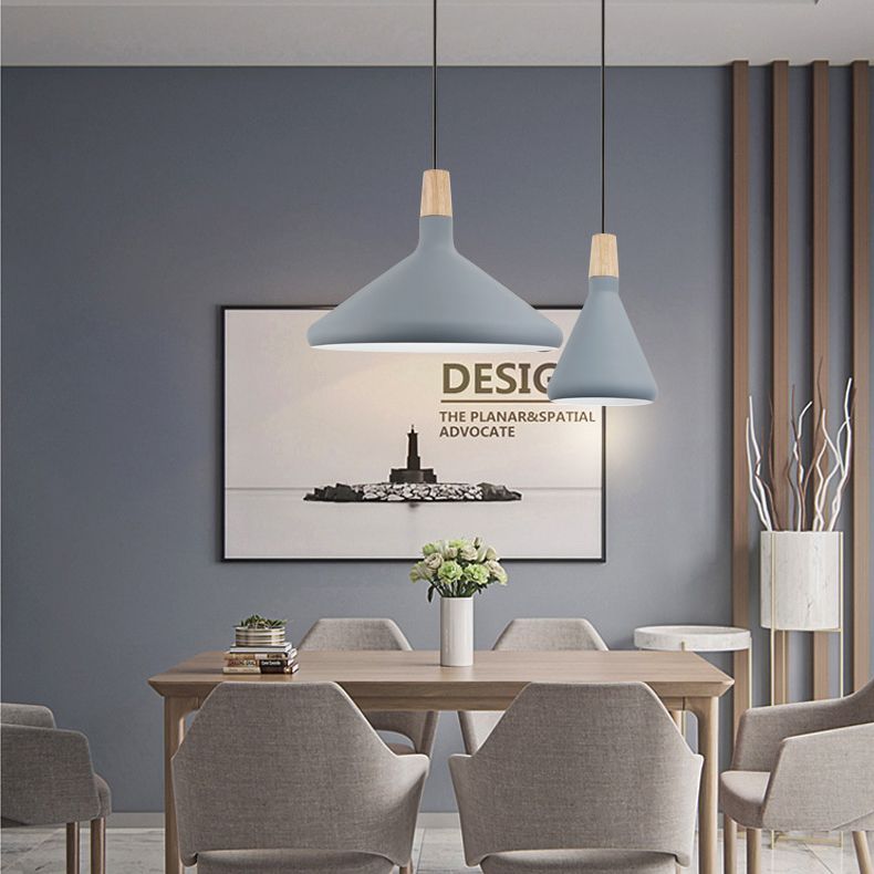 Nordic Coolie Shade Suspension Light Aluminium 7 / 10,5 / 15 pouces de large 1 Pendre Head Light pour le café Office