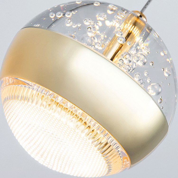 Spherical Crystal Wall Sconce Lighting Minimalist Gold Finish LED Wall Lamp