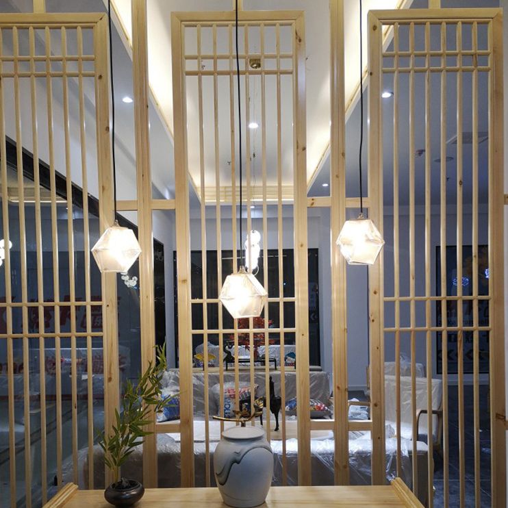 Verre géométrique suspendue Lumière Créative 1 Livrage léger Pendant le suspension moderne