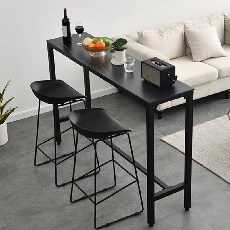 Contemporary Plastic Bar Stool Armless Dining Stool with Footrest