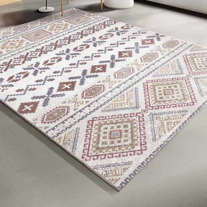 Vintage Salon Teppich mehrfarbig geometrisches Musterbereich Teppich Polypropylen Haustierfreundlicher Nicht-Schlupf-Backing-Teppich