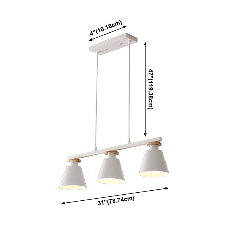 3-Lights Metal Island Chandelier Lights Modern Style Bell Flush Mount Chandelier