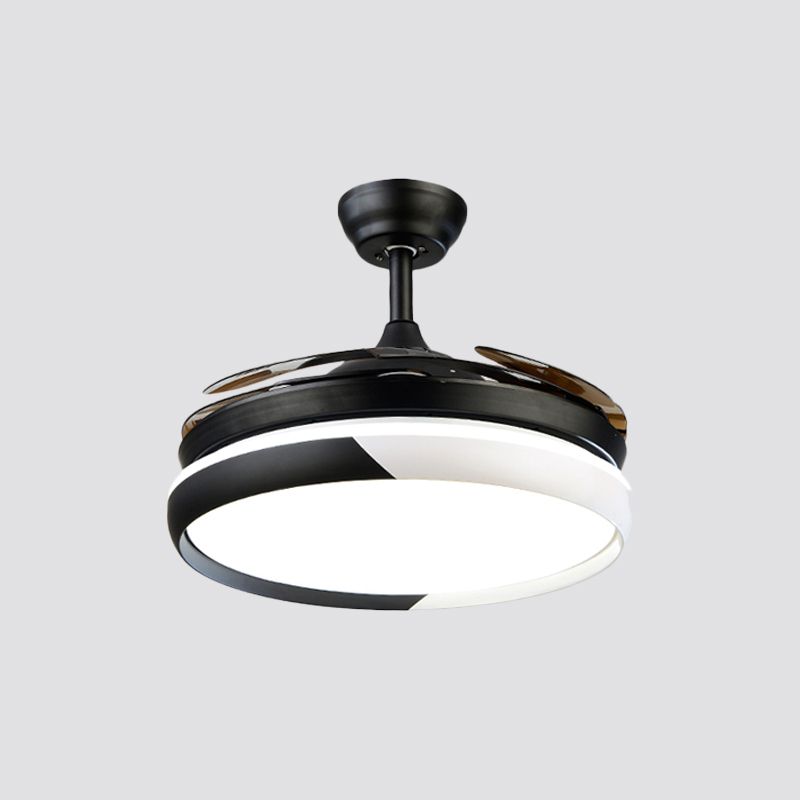 3 Blades LED Anhänger Leuchte Leuchte Traditionelle Esszimmer Halbmontage Beleuchtung mit Kreis Acrylschatten