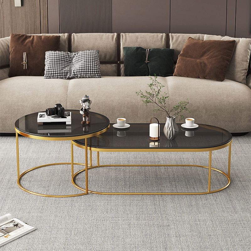 Frame Base 2 Nesting Coffee Table Modern Glass Coffee Table Set