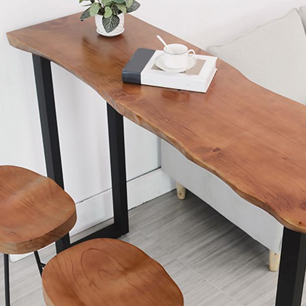 Industrial Solid Wood Counter Set 1/2/3 Pieces Living Room Bar Stool and Table Set