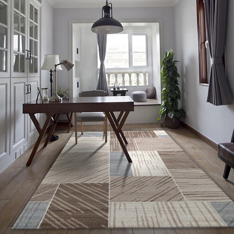 Novel Sketch Effect Geometric Rug Multi-Color Modern Carpet Polyester Stain Resistant Pet Friendly Anti-Slip Rug for Room