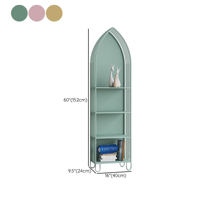 Scandinavian Antique Finish Shelf Bookcase Metal Book Shelf with Rectangular Shelves