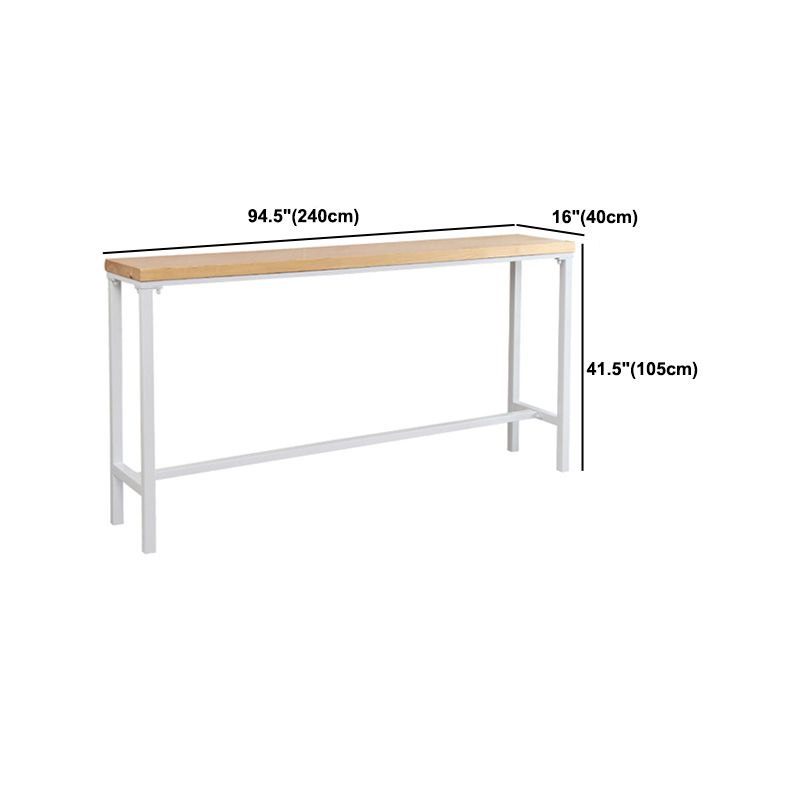 Luxury Rectangle Solid Wood Bar Table Set 1/5 Pieces Counter Table with White Stools