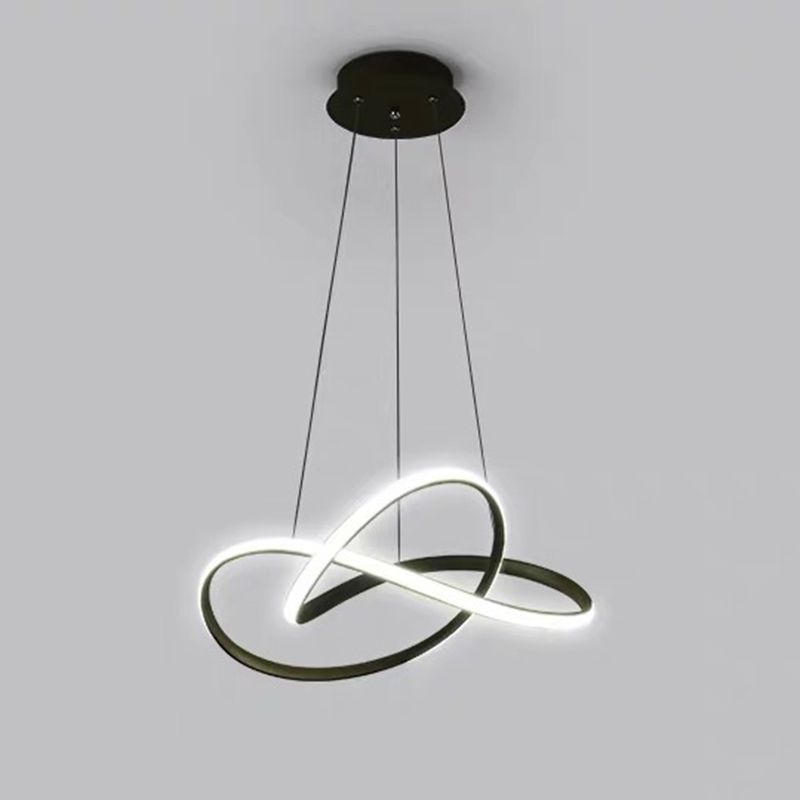 Black Twisted LED Ceiling Lamp Modern Acrylic Lighting for Living Room Bedroom