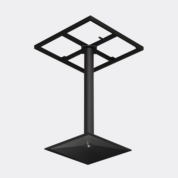 Industrial Solid Wood Dining Table Brown Square Table with Metal Base for Dinning Room