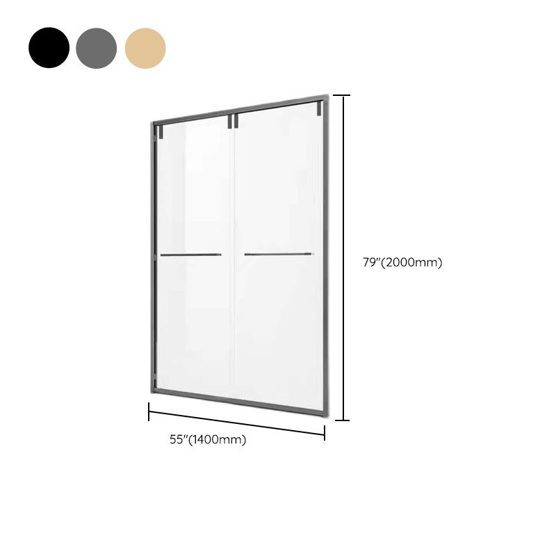 Double Sliding Semi Frameless Inline Tempered Glass Shower Door