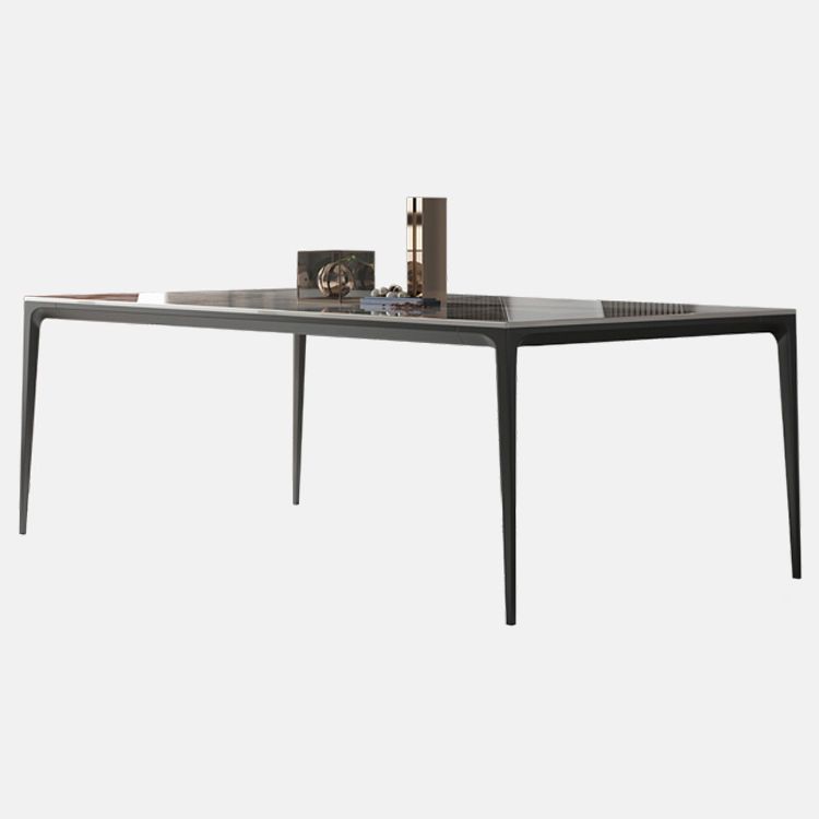 Table de salle à manger en pierre agglomérée à la maison de style industriel table de rectangle de base de 4 jambes